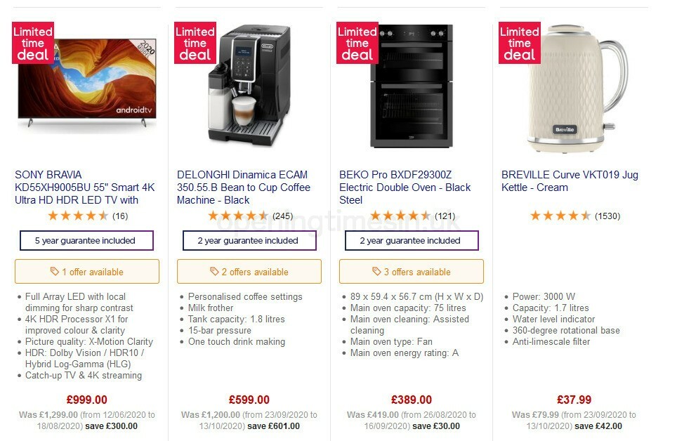 Currys Offers from 23 October