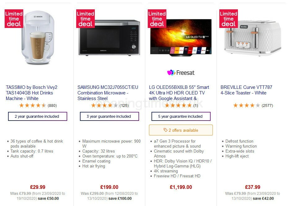 Currys Offers from 23 October
