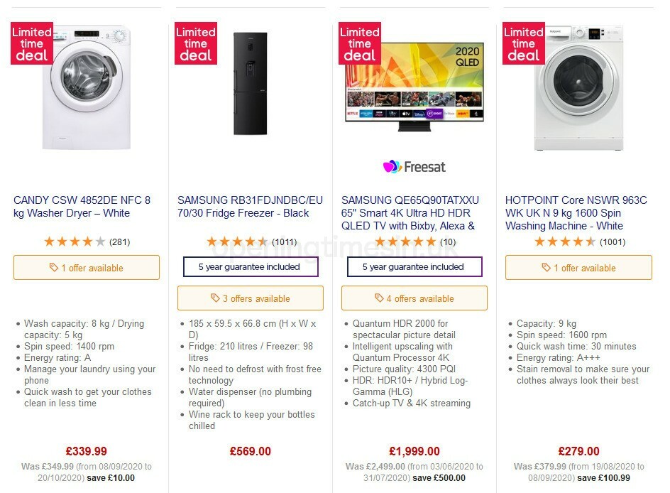 Currys Offers from 23 October
