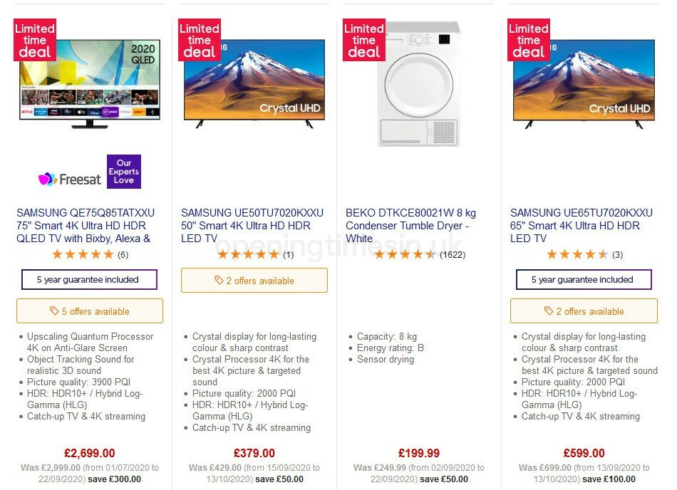 Currys Offers from 23 October
