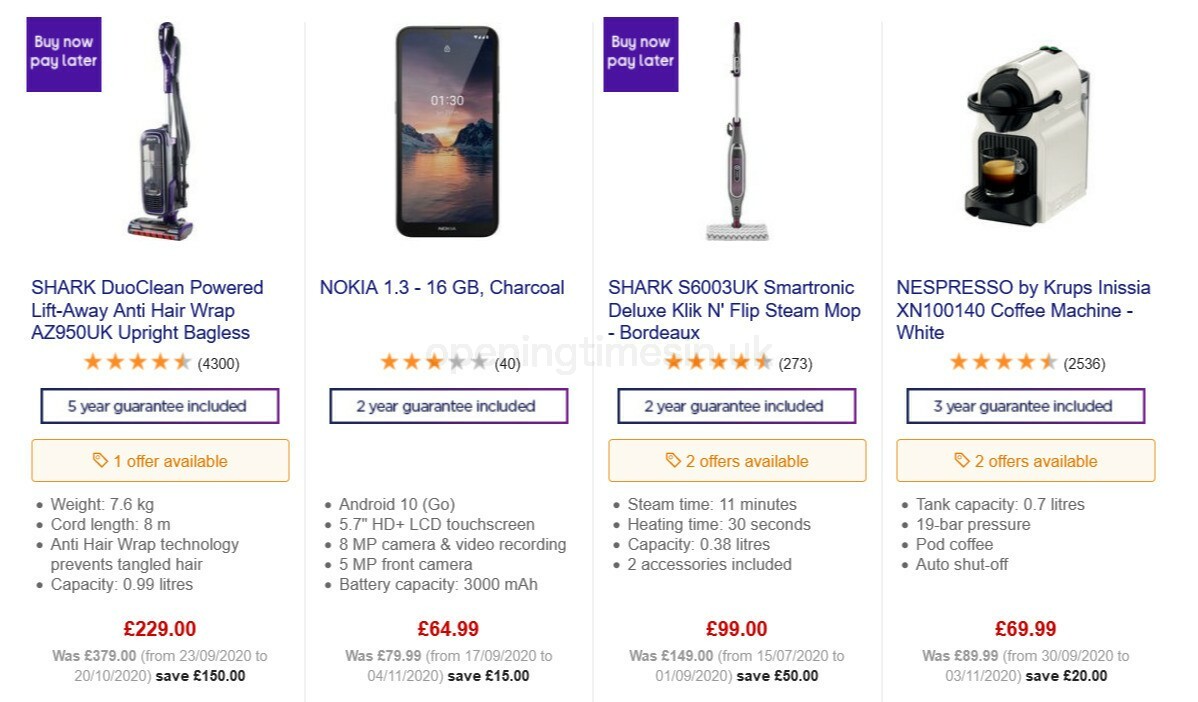 Currys Offers from 6 November