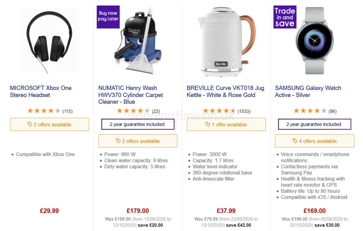 Currys Offers from 6 November
