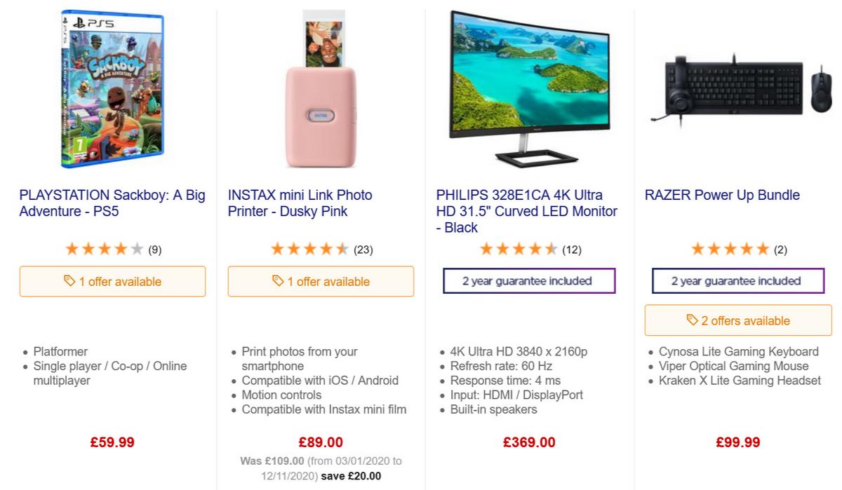 Currys Offers from 28 November