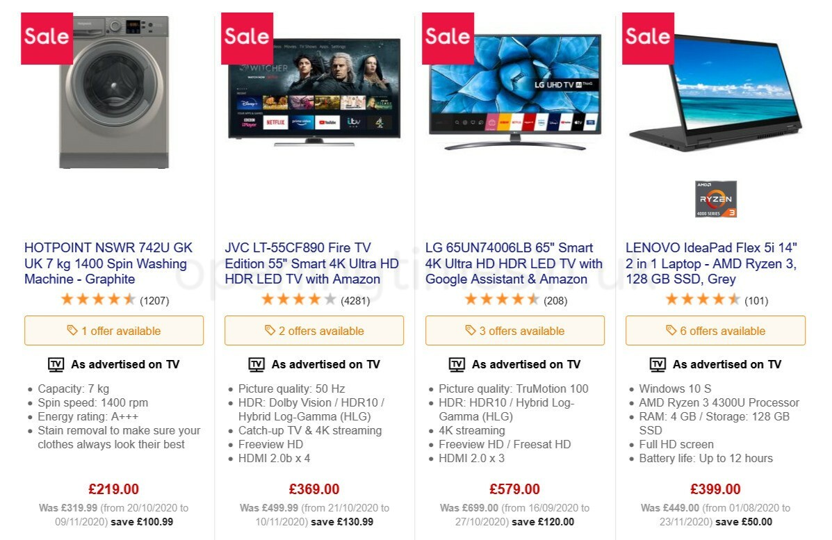 Currys Offers from 29 December