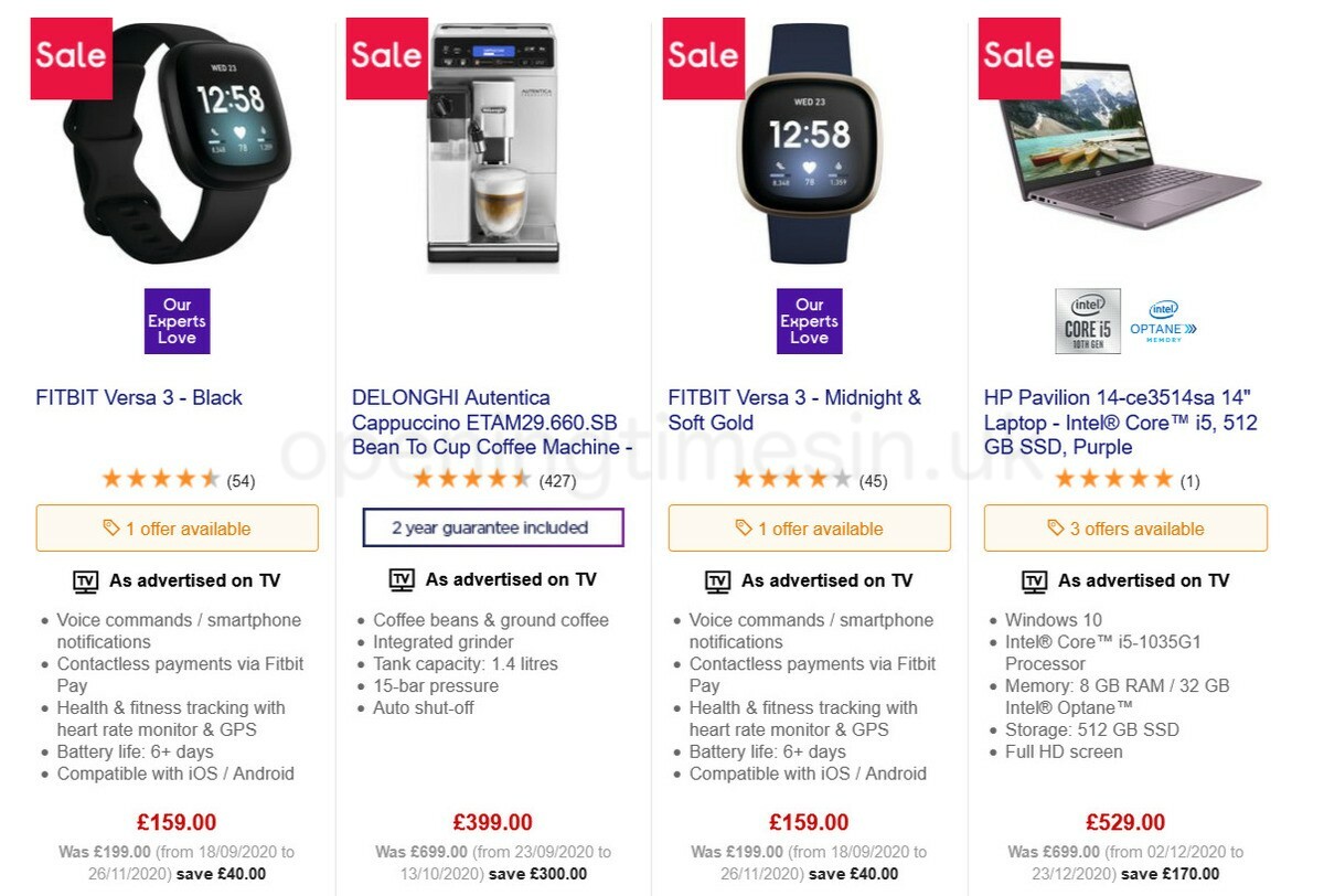 Currys Offers from 29 December