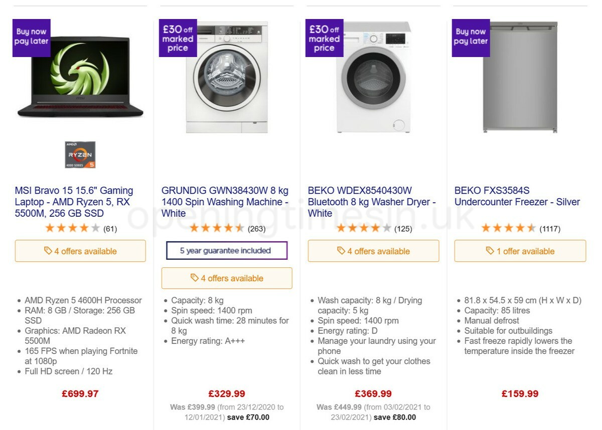 Currys Offers from 14 March