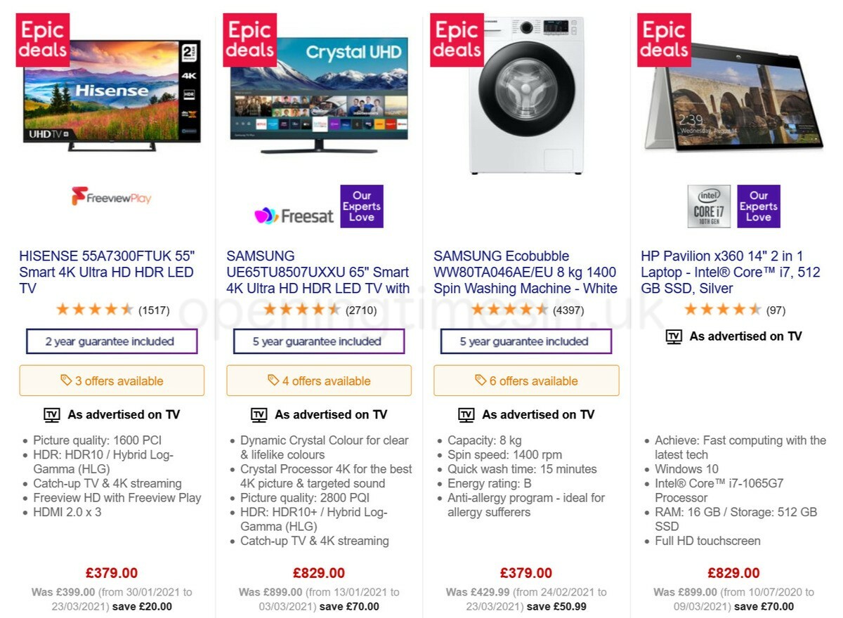 Currys Offers from 25 March