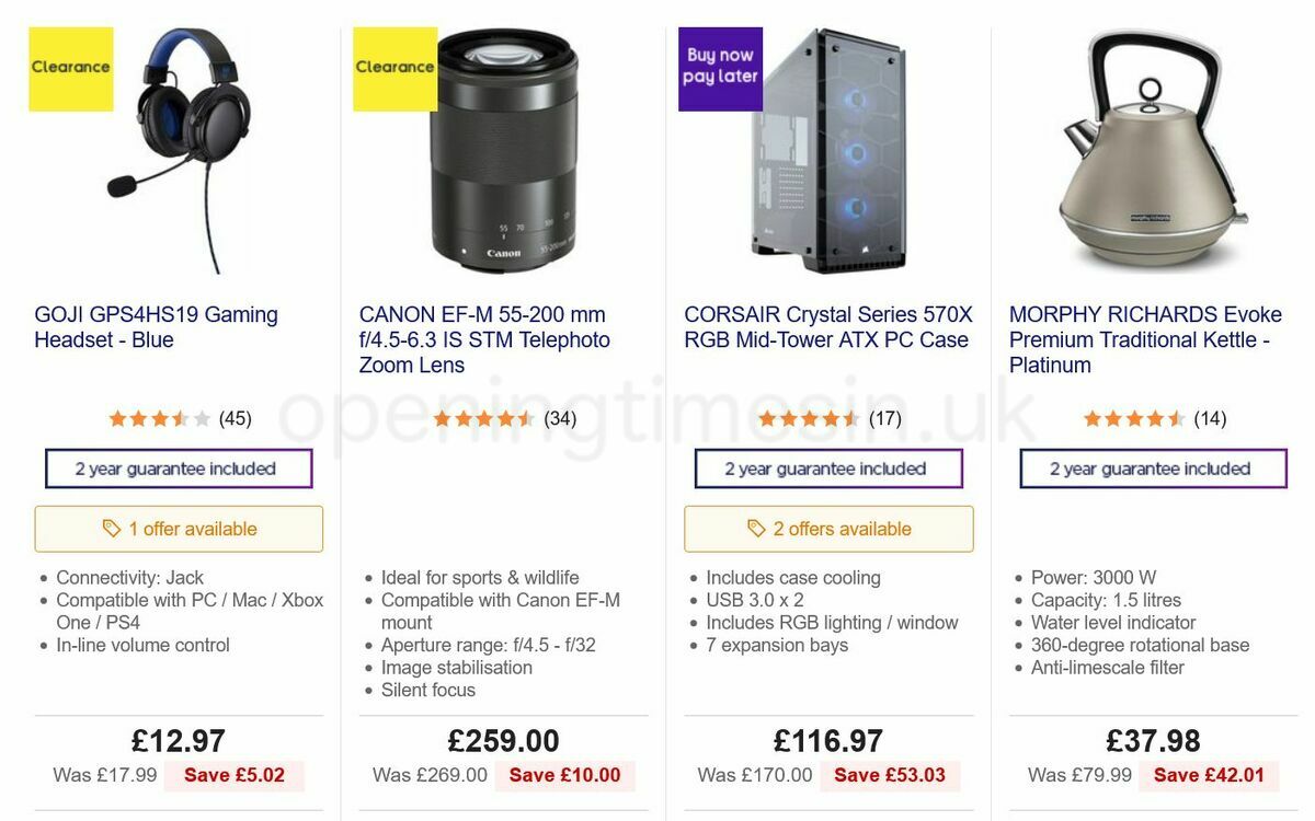 Currys Offers from 12 August