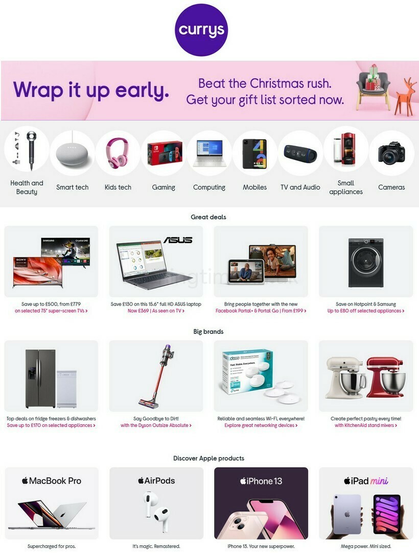 Currys Offers from 29 October
