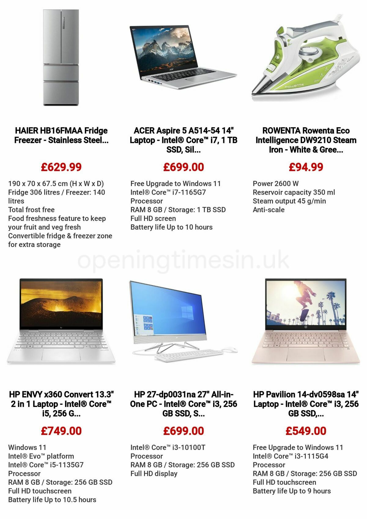 Currys Offers from 21 April