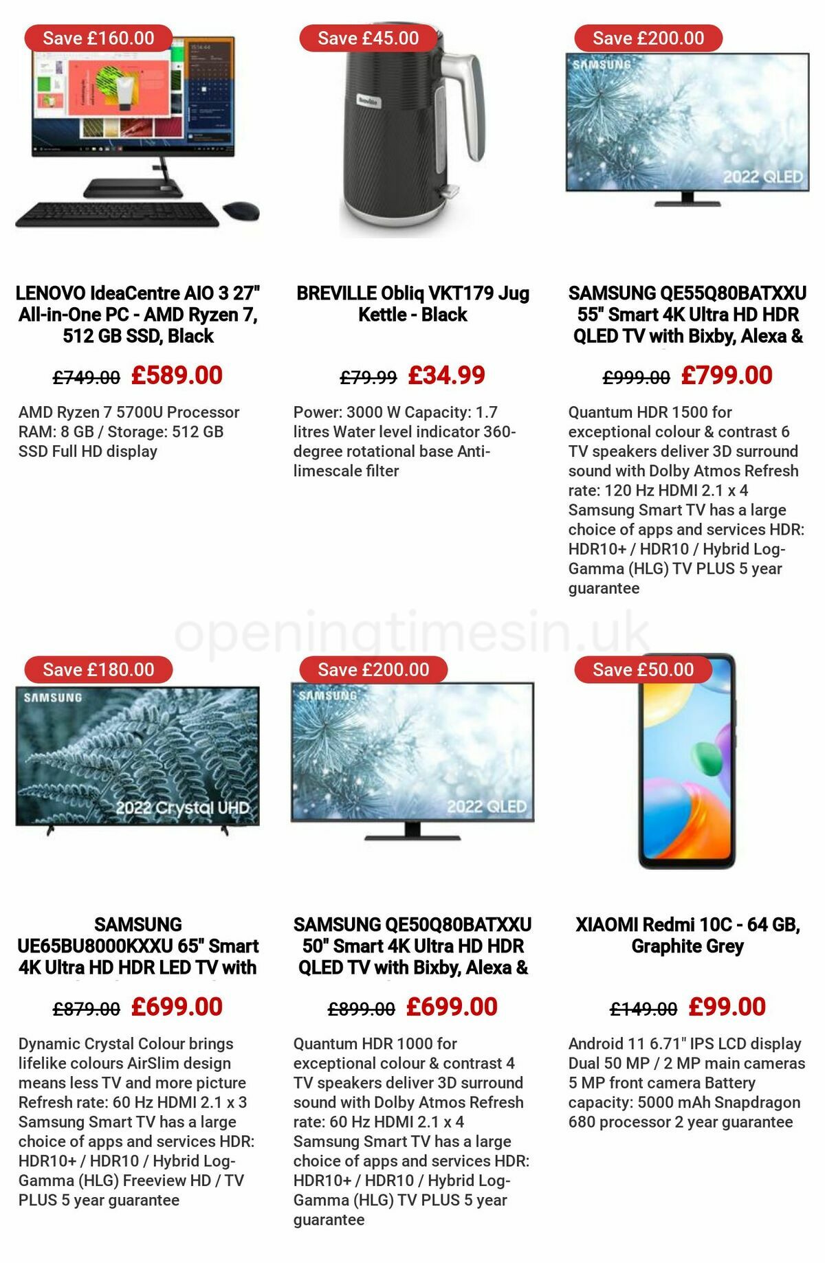Currys Offers from 3 November