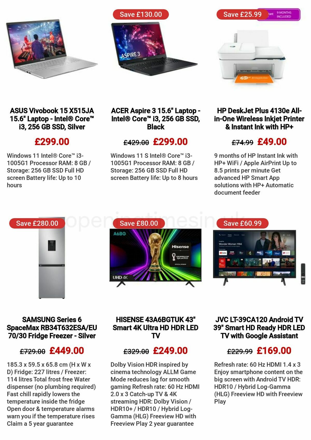 Currys Offers from 3 November