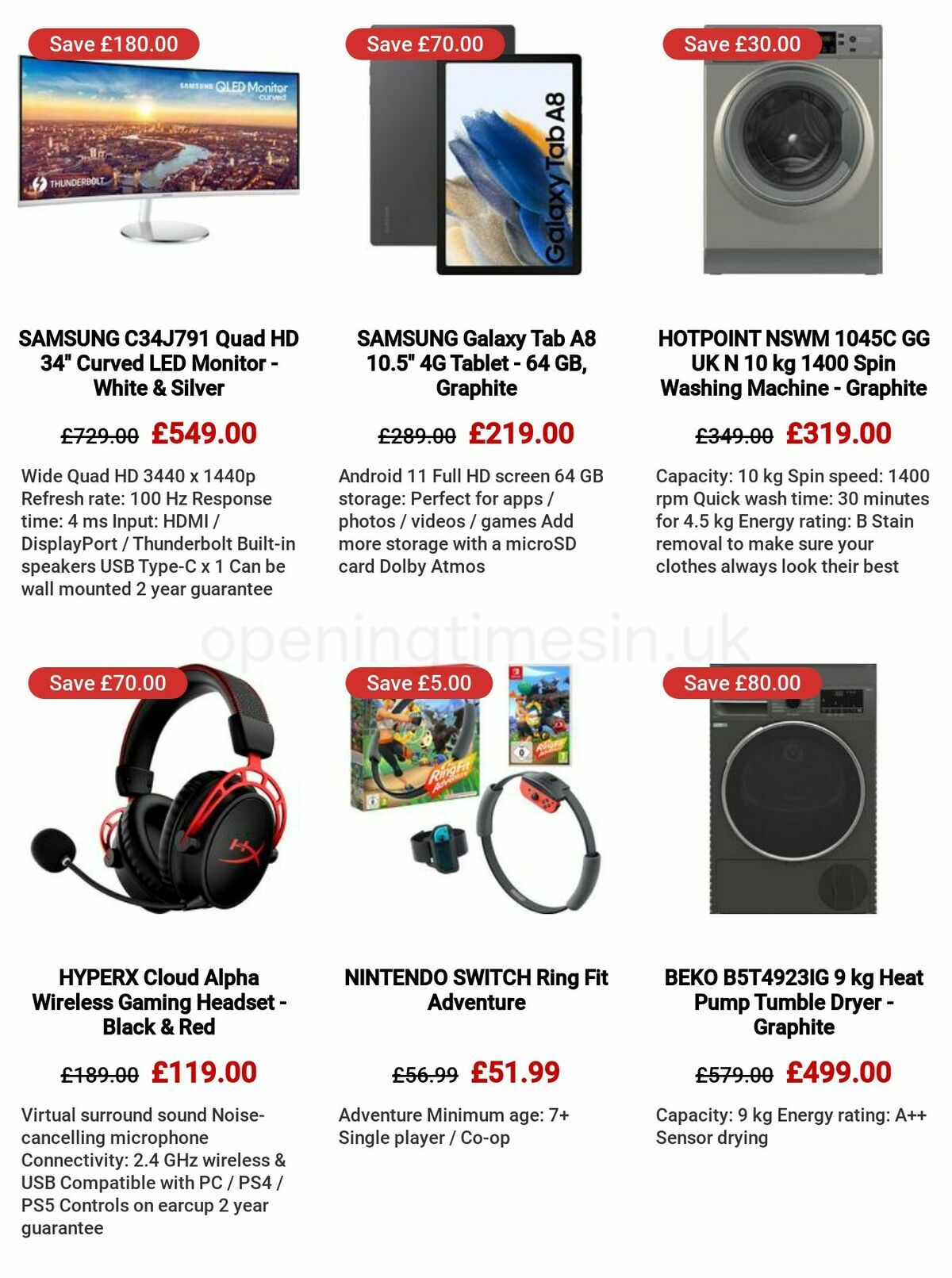 Currys Offers from 3 November