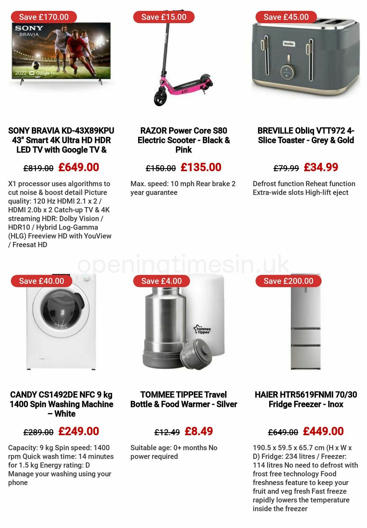 Currys Offers from 3 November