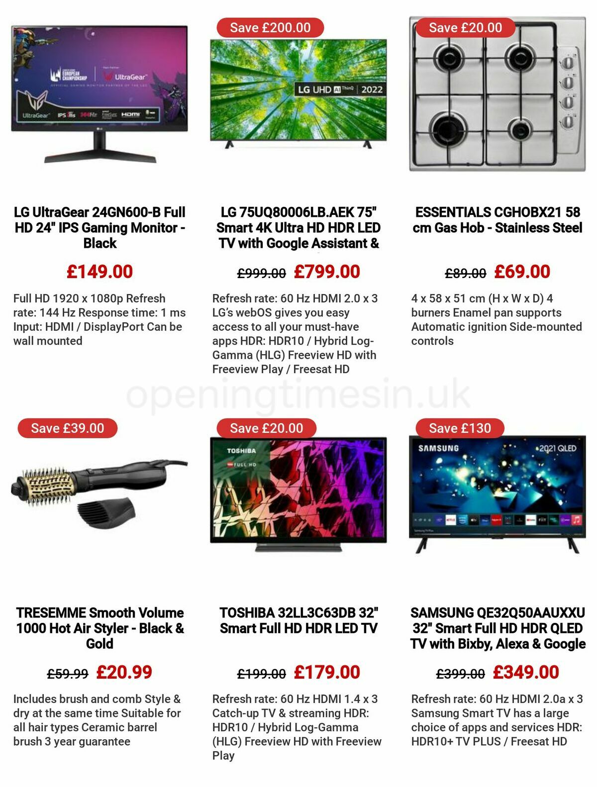 Currys Offers from 3 November