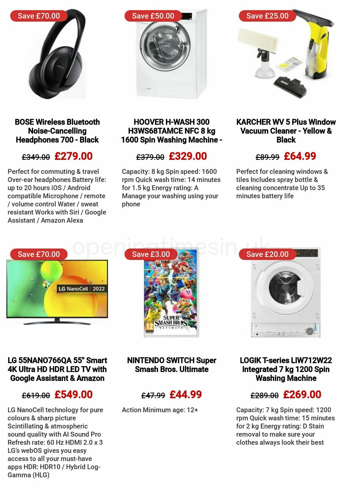 Currys Offers from 3 November