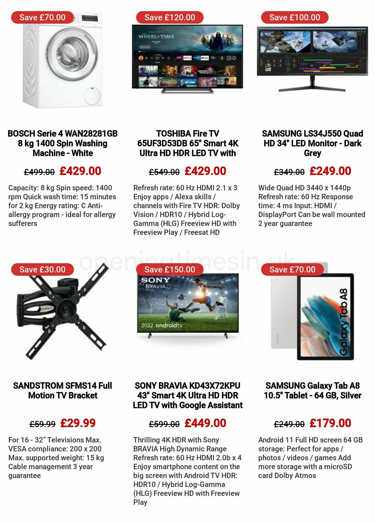 Currys Offers from 3 November