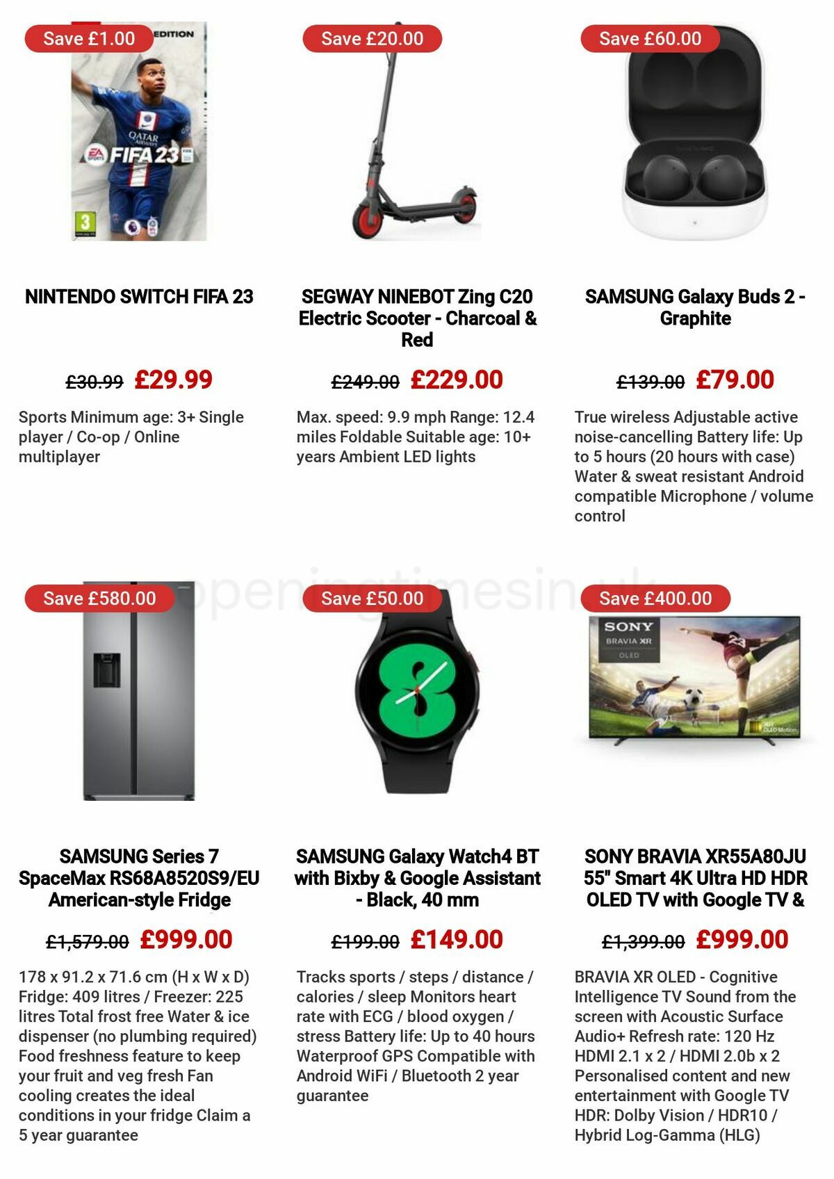 Currys Offers from 3 November