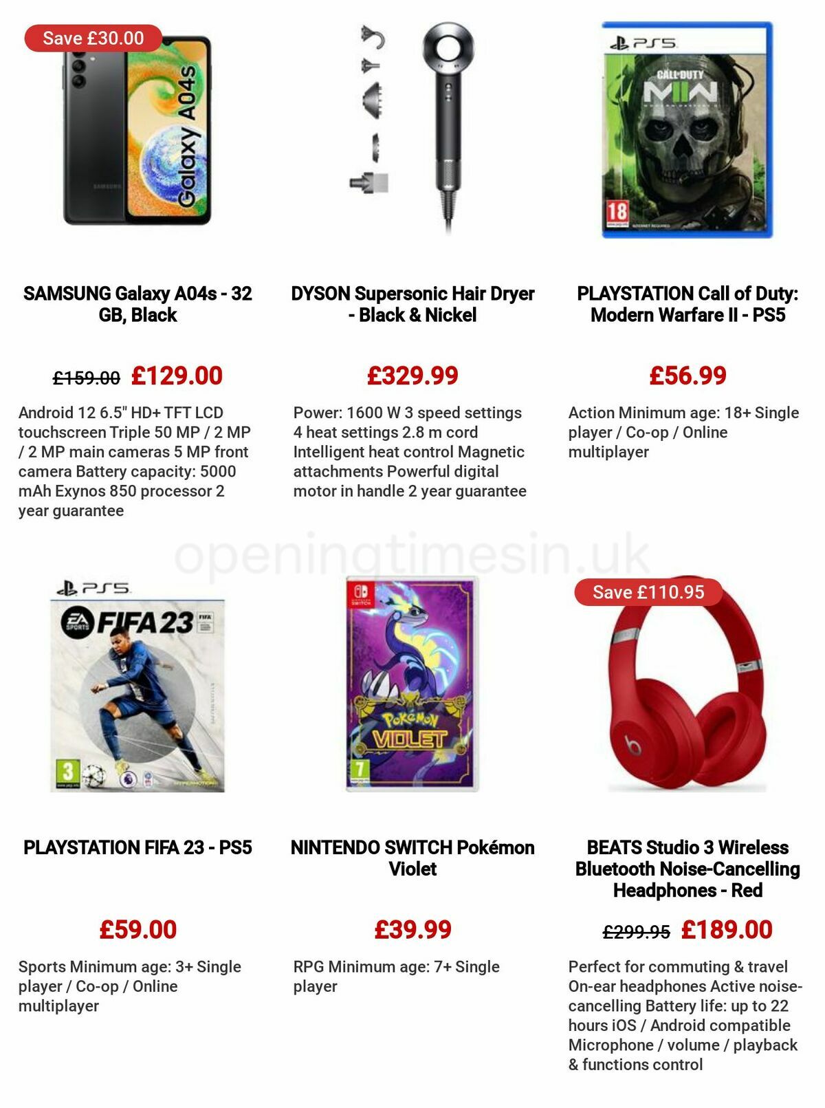 Currys Offers from 8 December