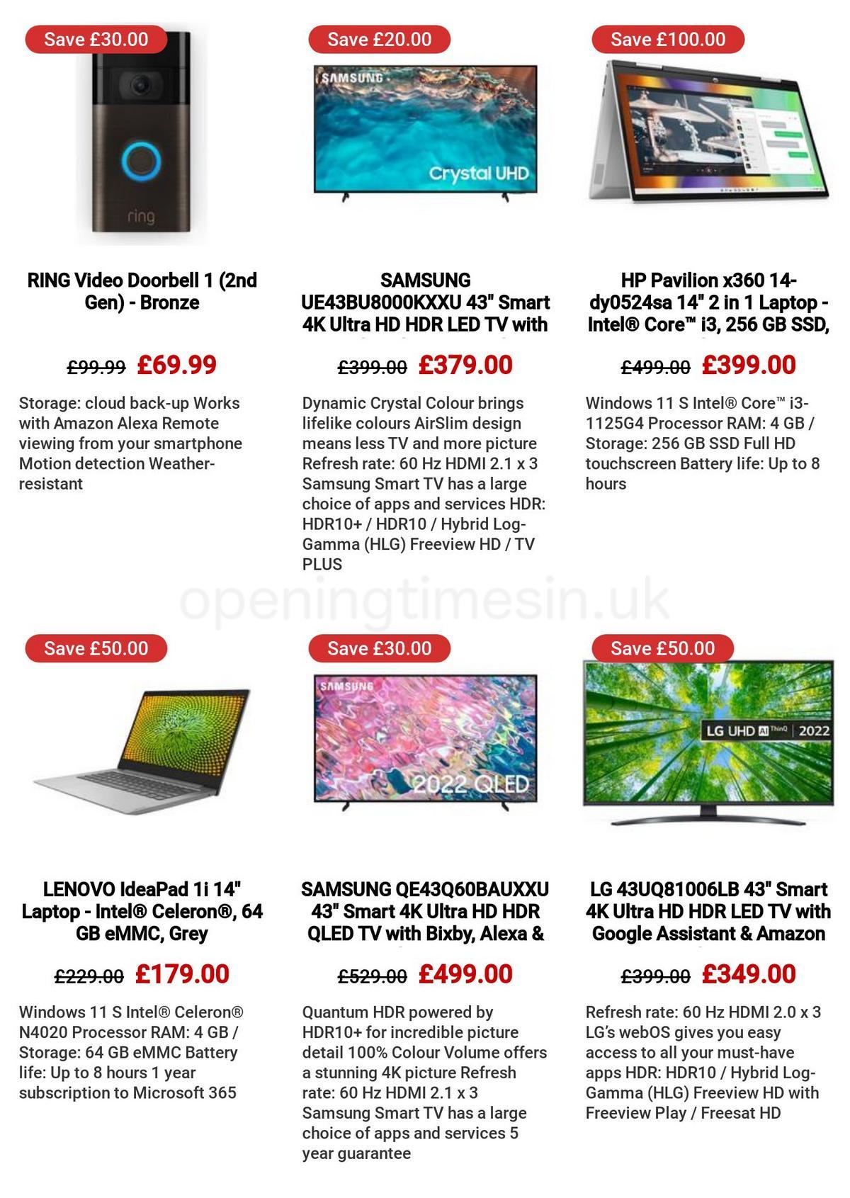 Currys Offers from 30 March