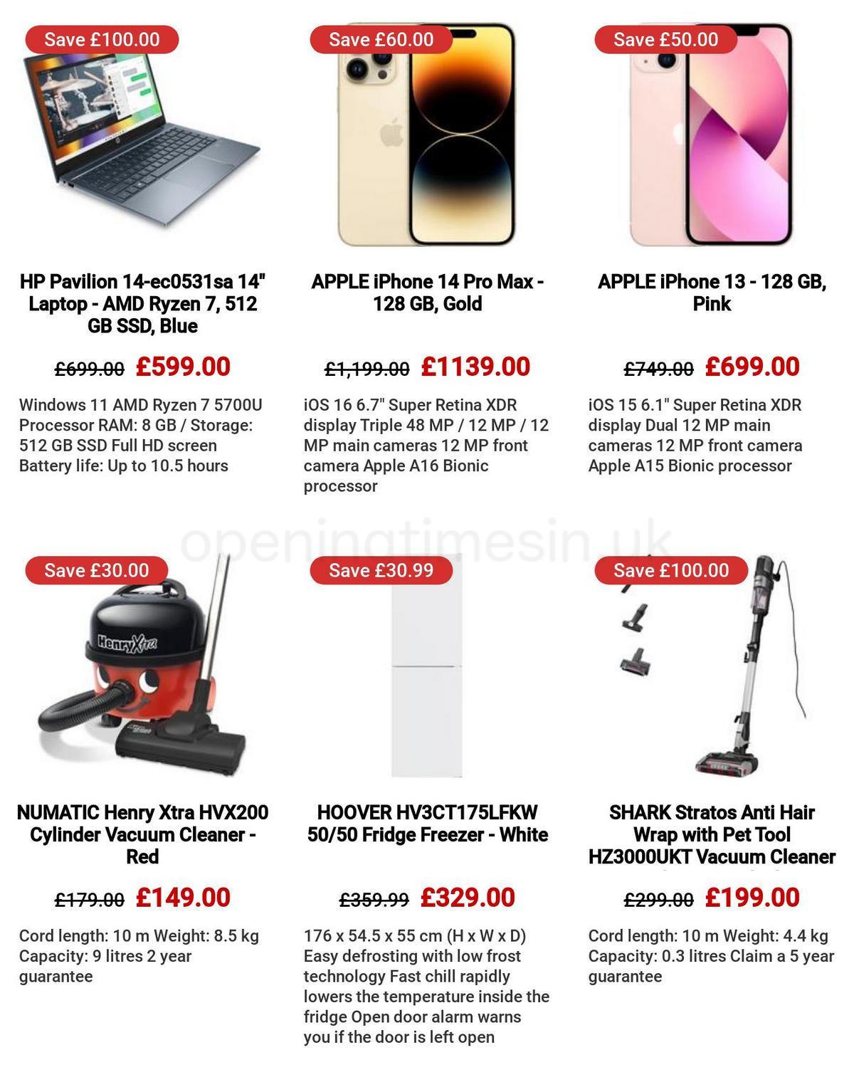Currys Offers from 30 March
