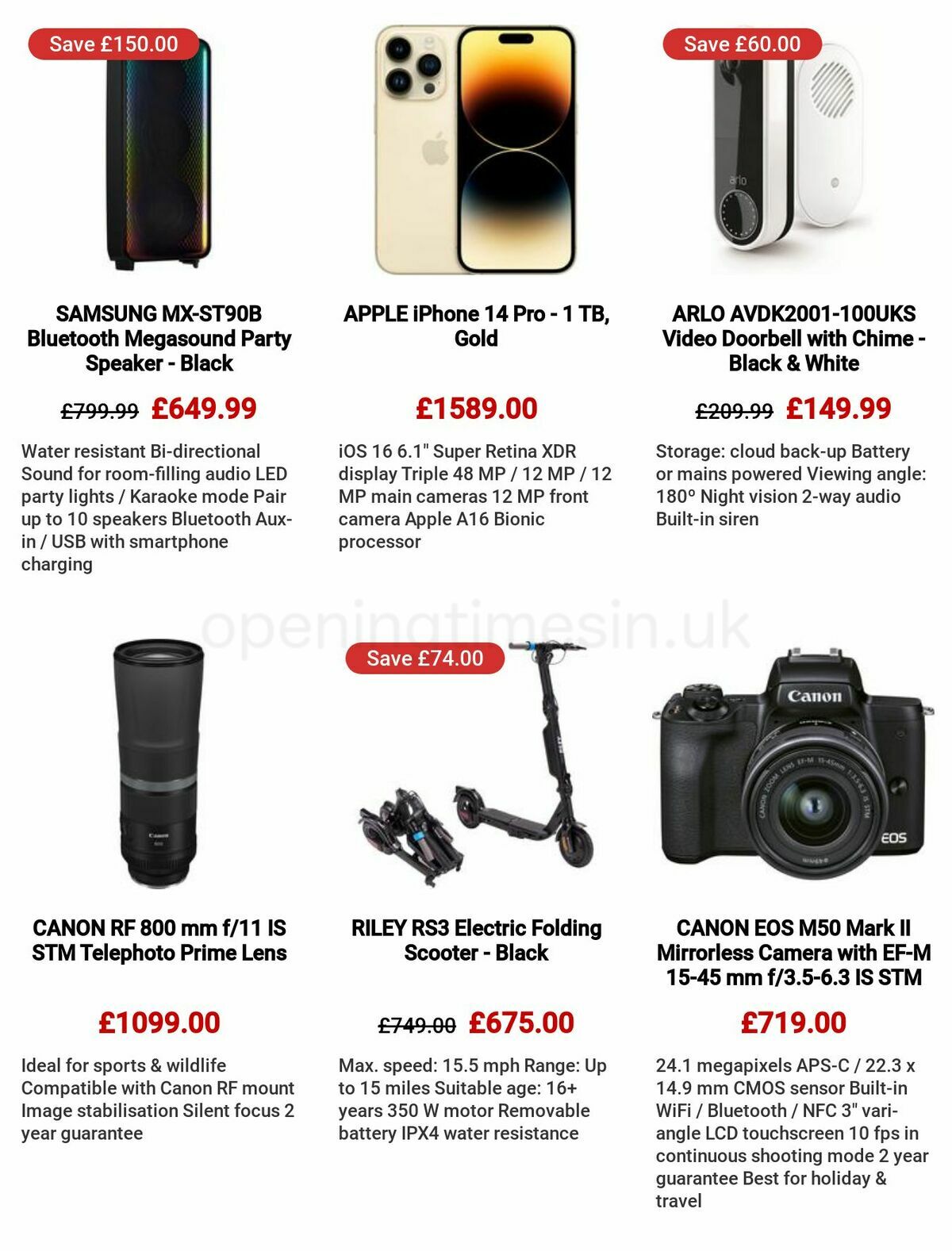 Currys Offers from 8 June