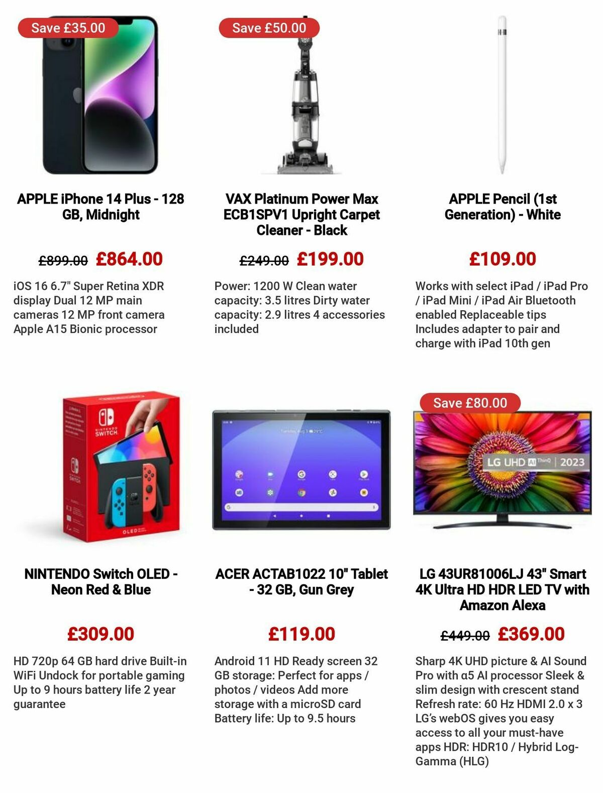 Currys Offers from 27 July