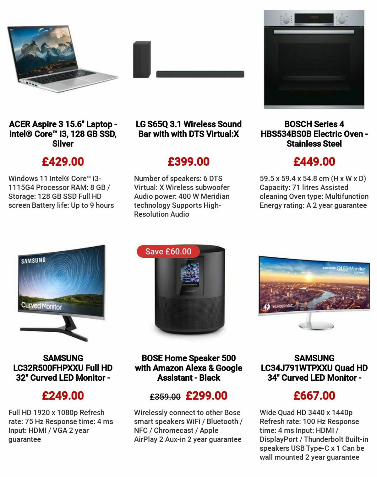 Currys Offers from 27 July