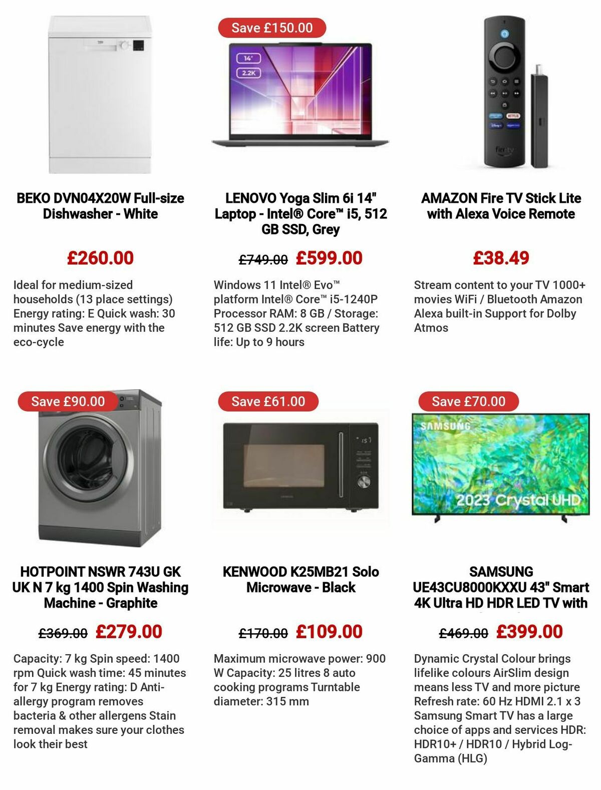 Currys Offers from 24 August