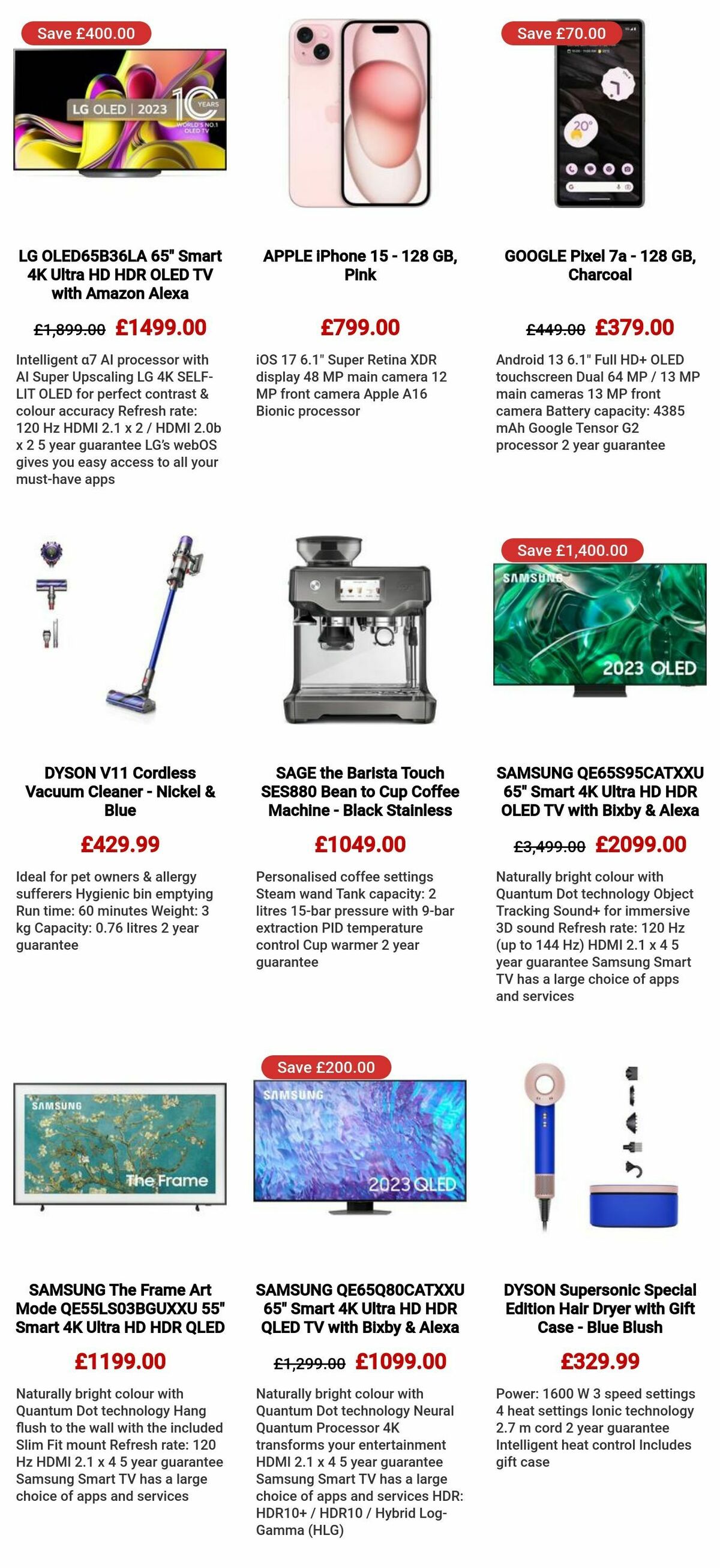 Currys Offers from 3 January