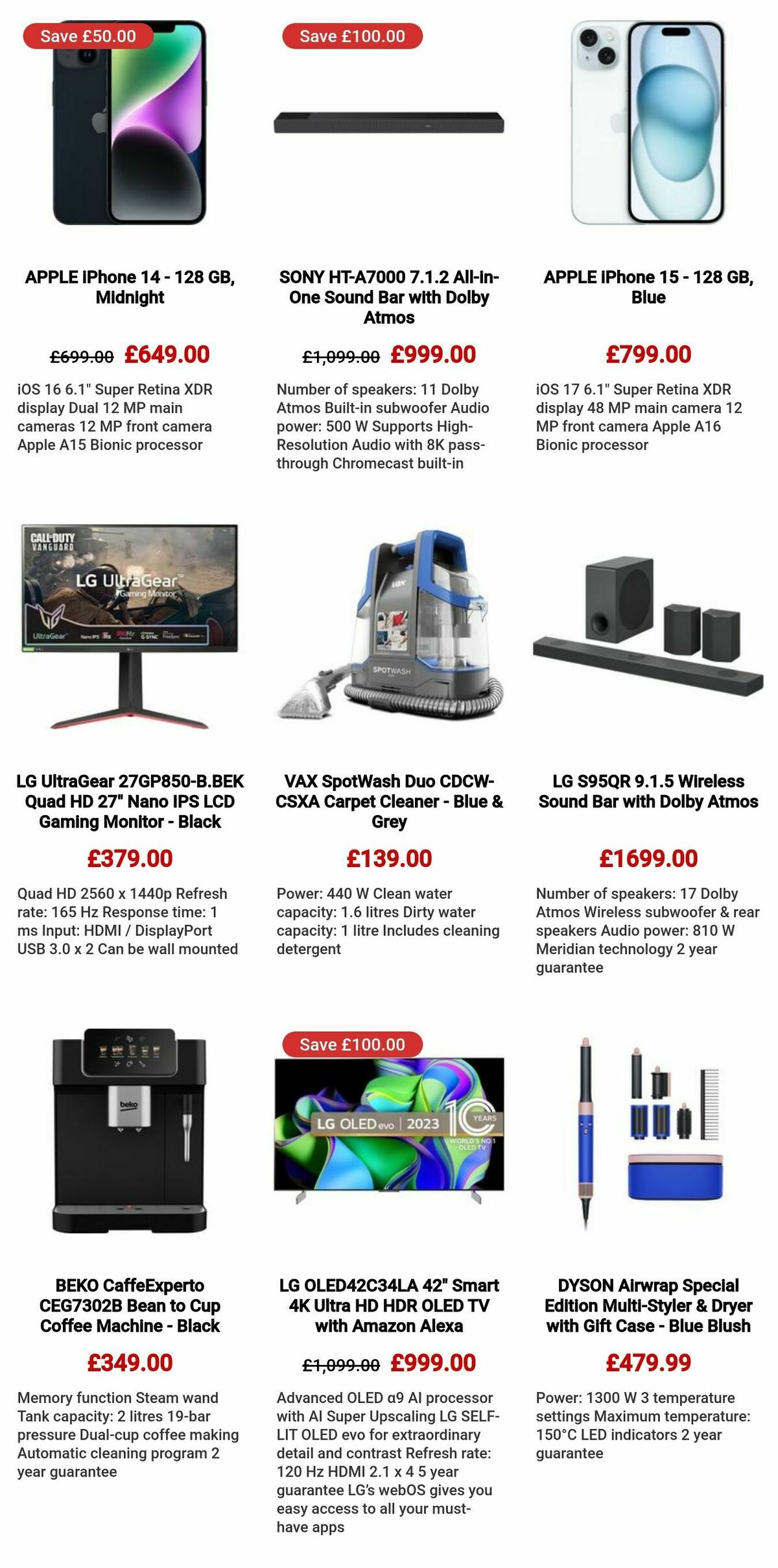 Currys Offers from 3 January