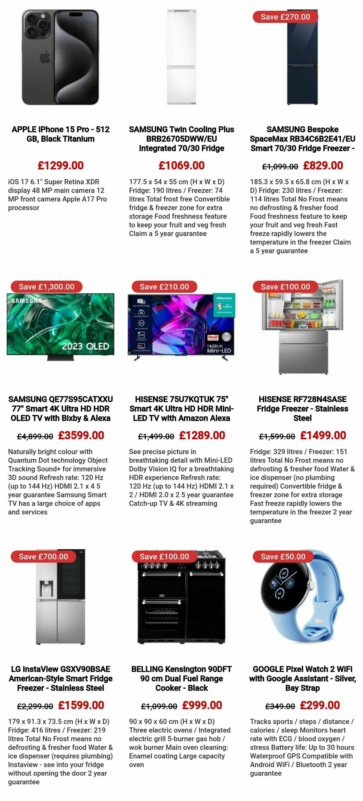 Currys Offers from 3 January