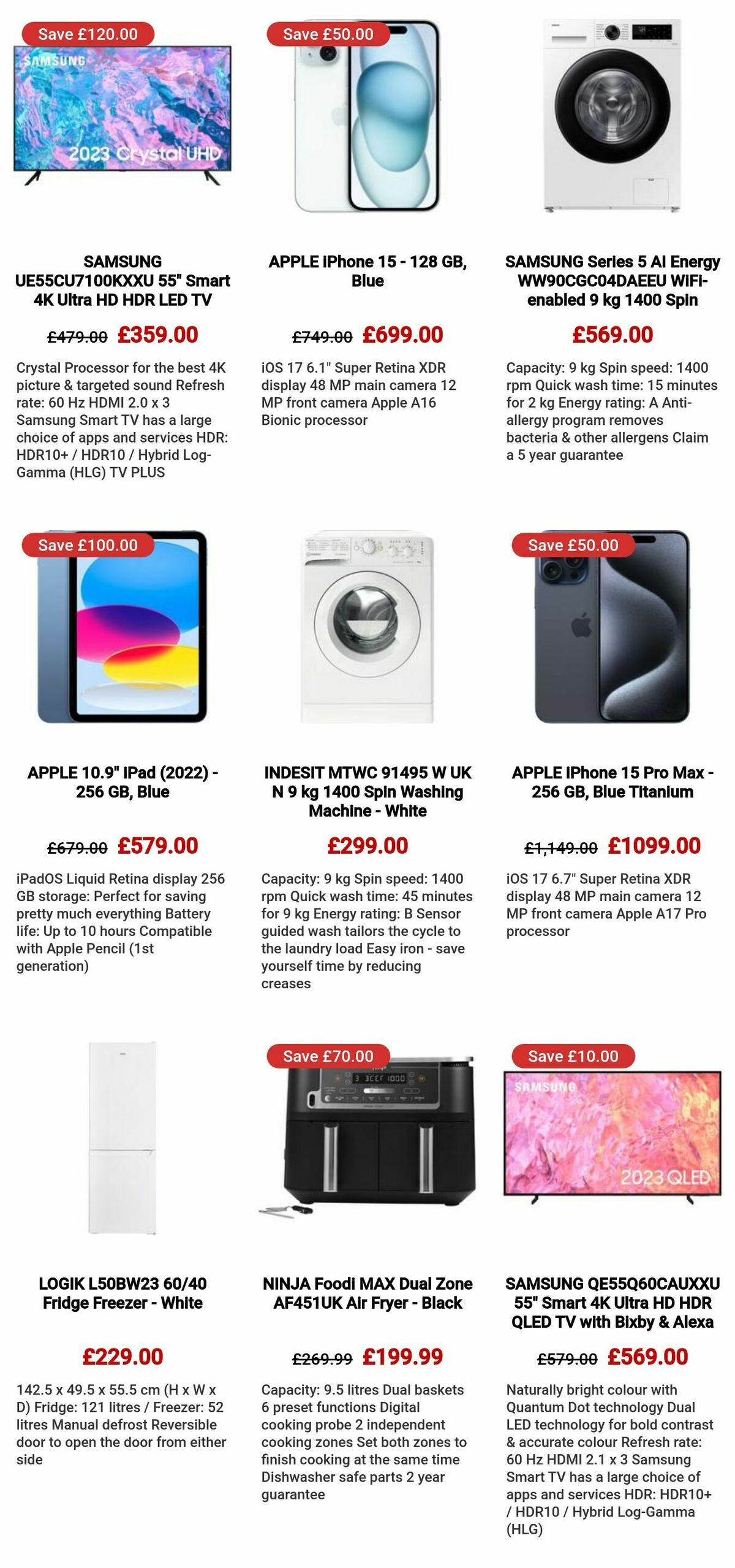 Currys Offers from 9 May