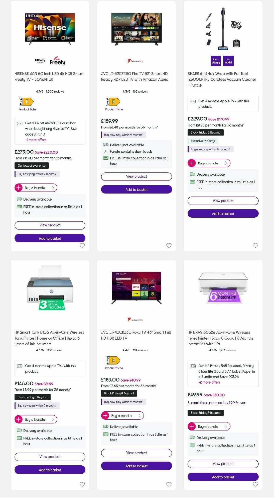 Currys Offers from 8 November