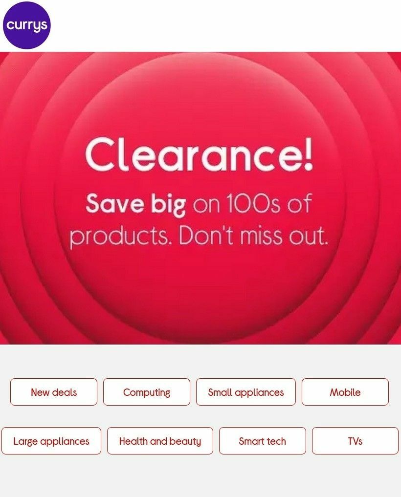 Currys Offers from 29 April