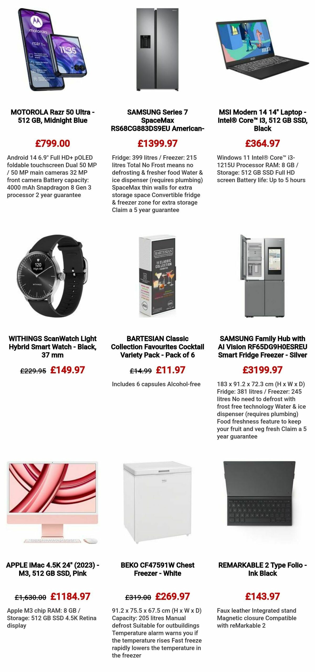 Currys Offers from 29 April