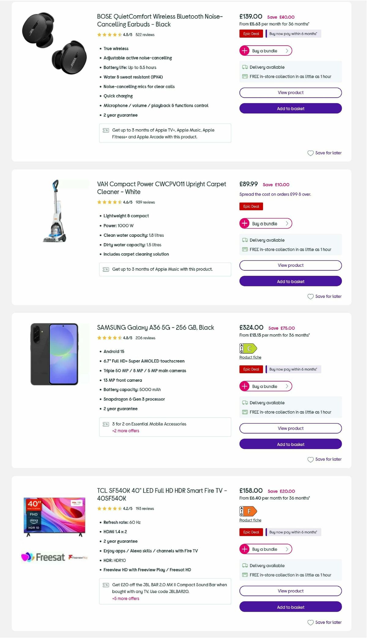 Currys Offers from 4 July