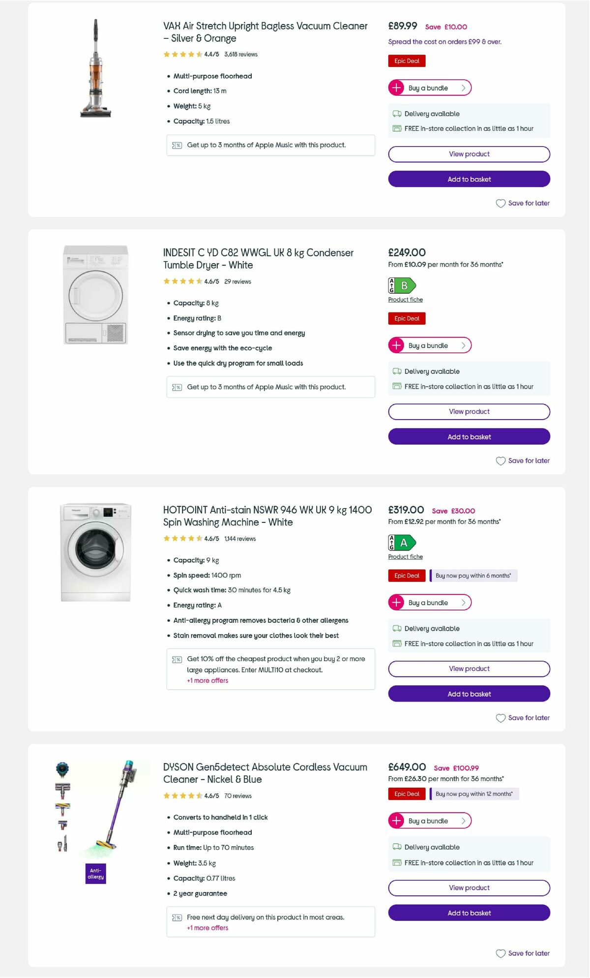 Currys Offers from 4 July