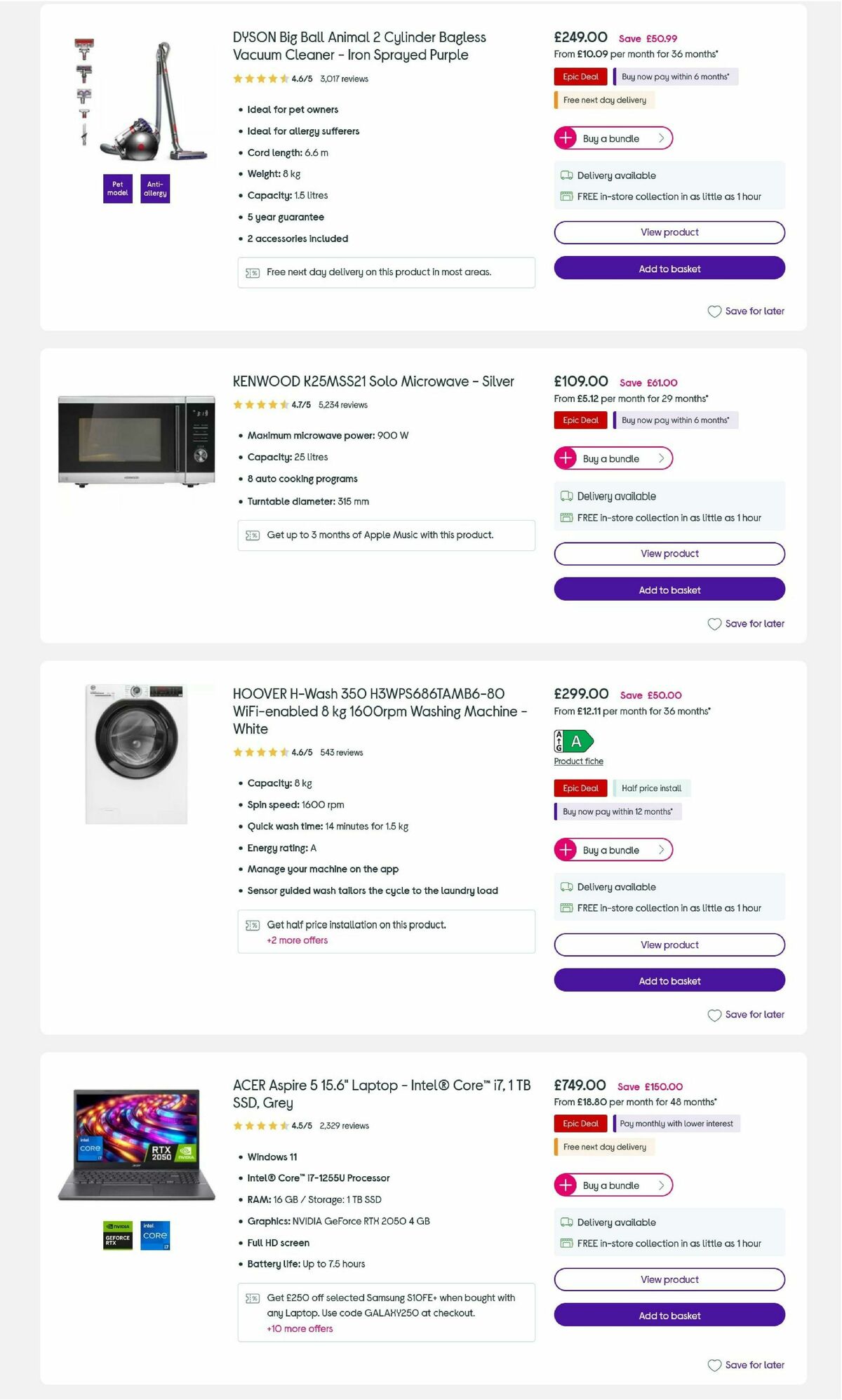 Currys Offers from 4 July
