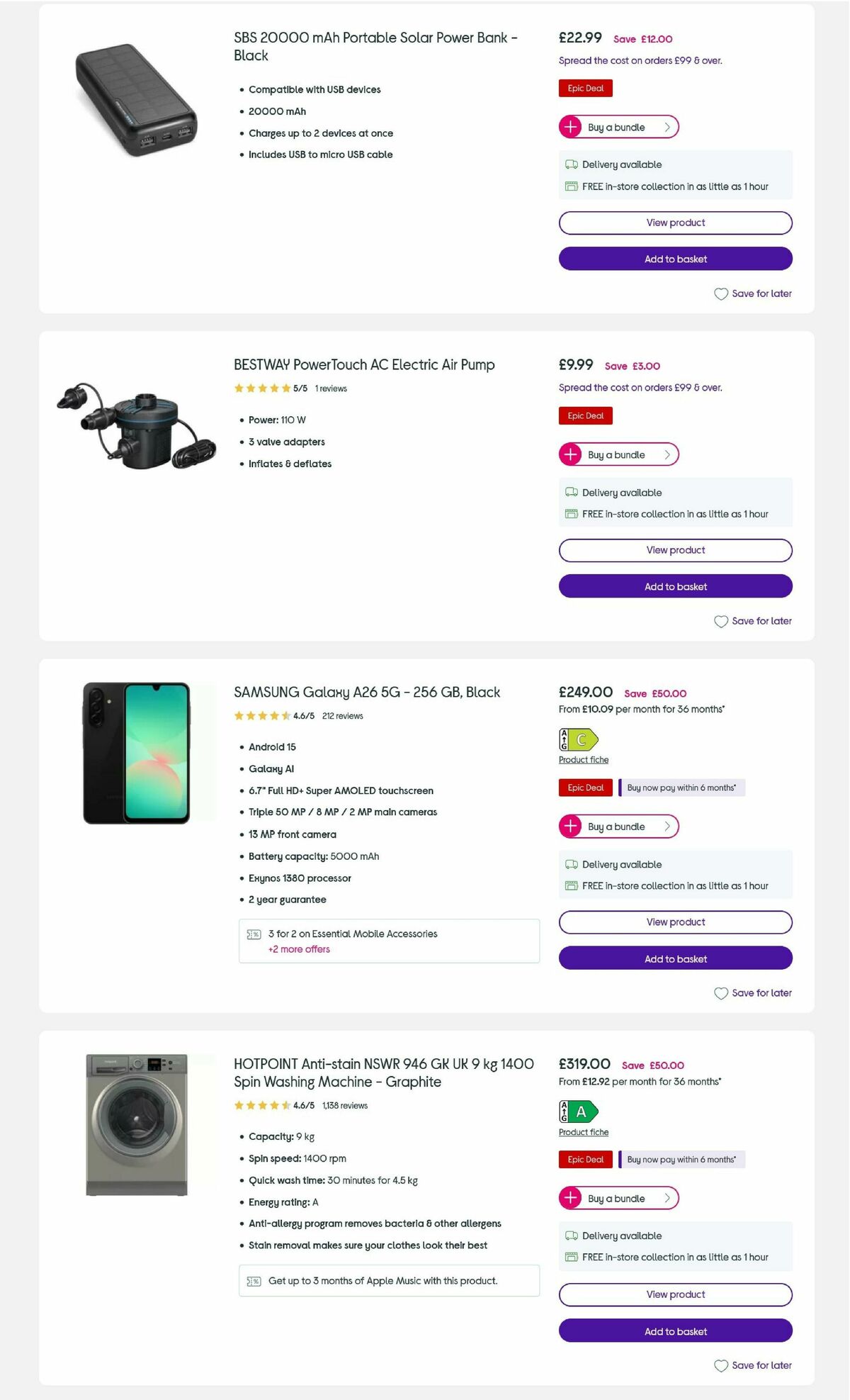Currys Offers from 4 July