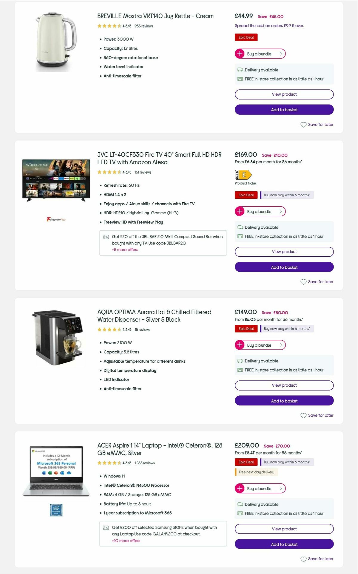 Currys Offers from 4 July