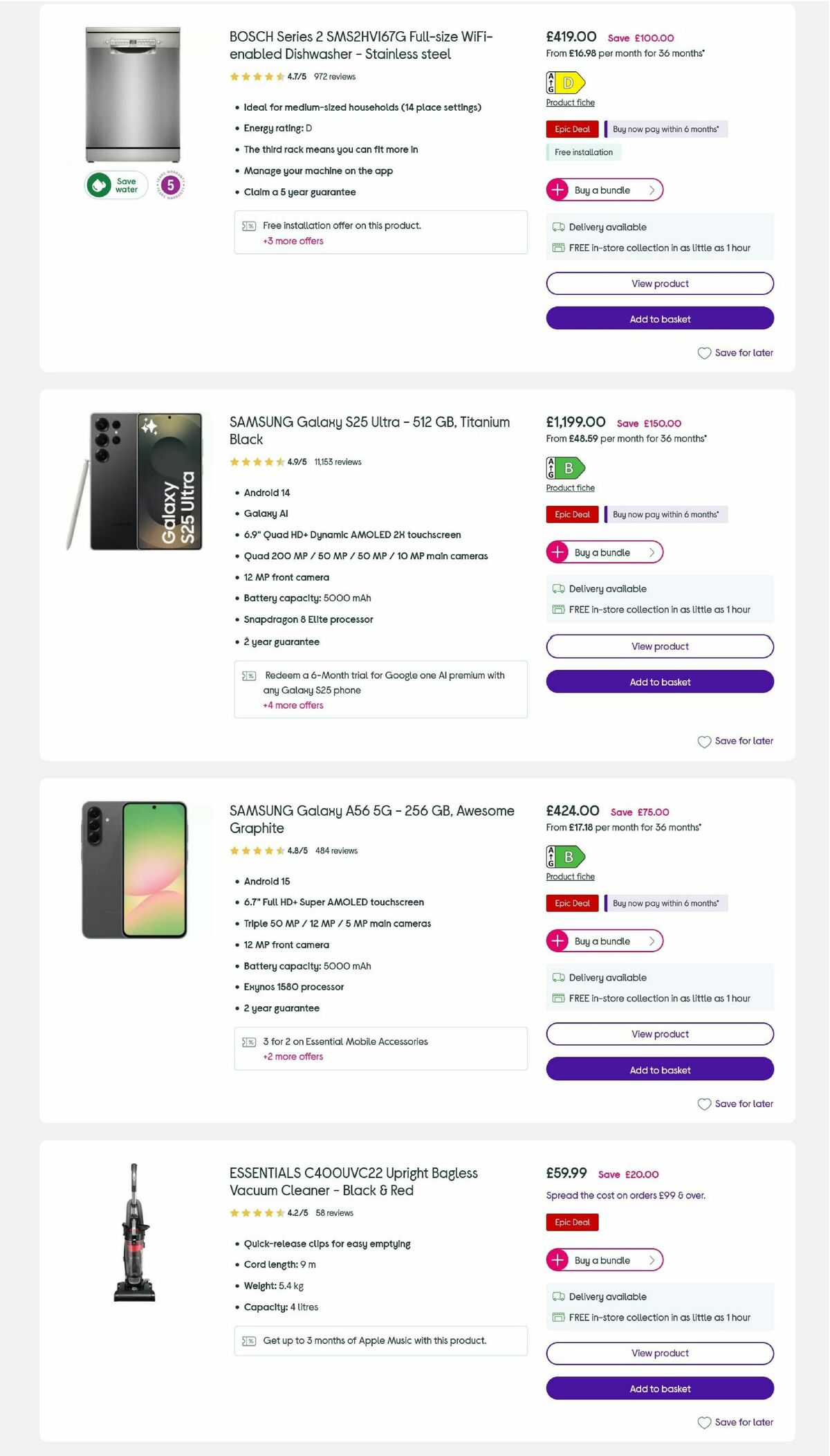 Currys Offers from 4 July