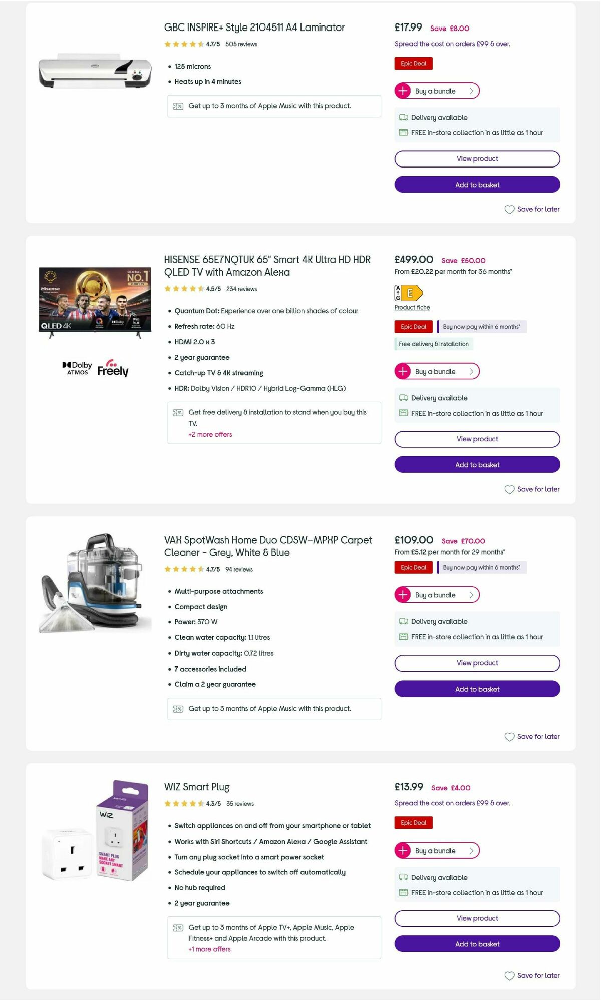 Currys Offers from 4 July