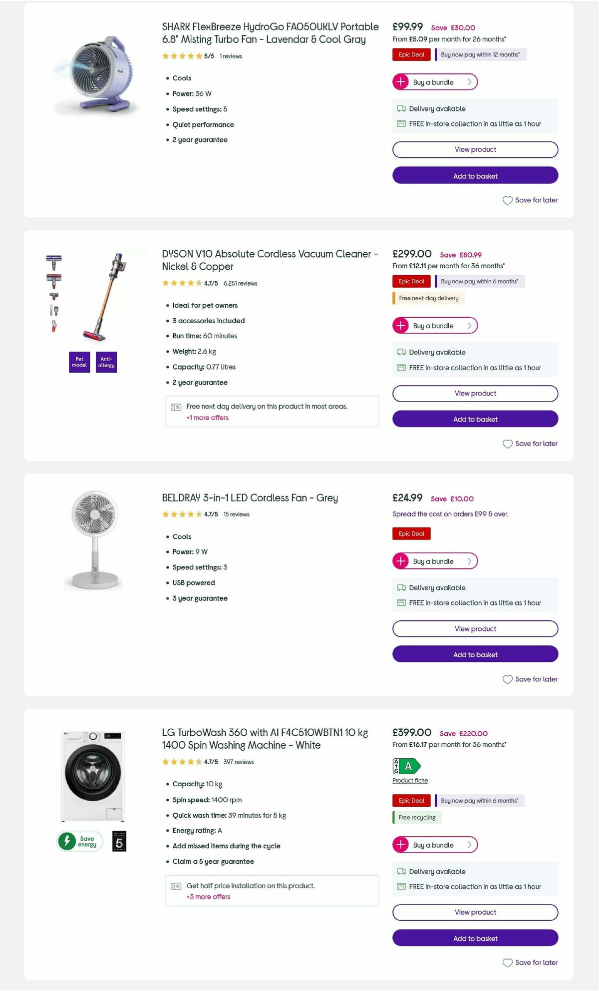 Currys Offers from 4 July