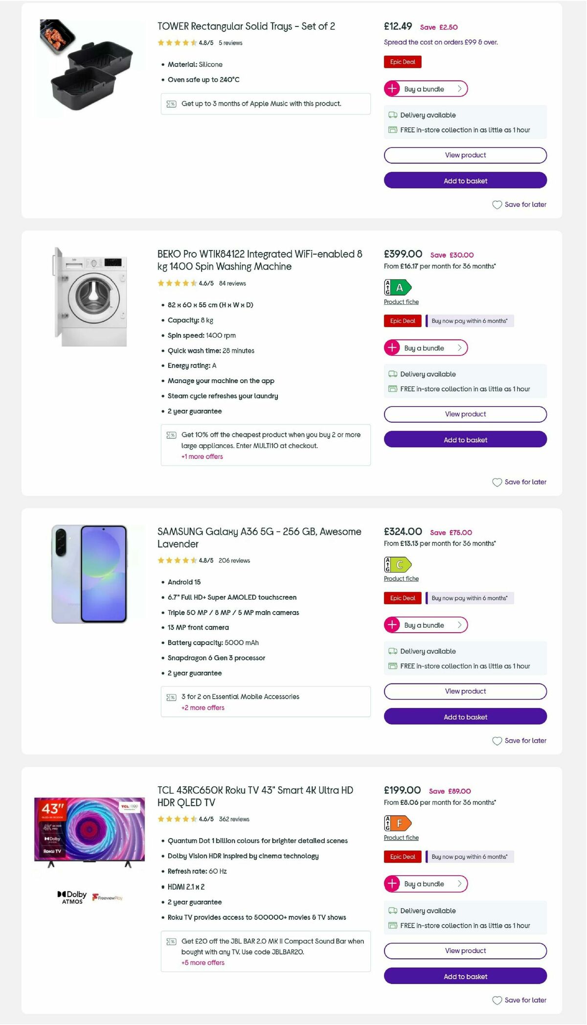 Currys Offers from 4 July