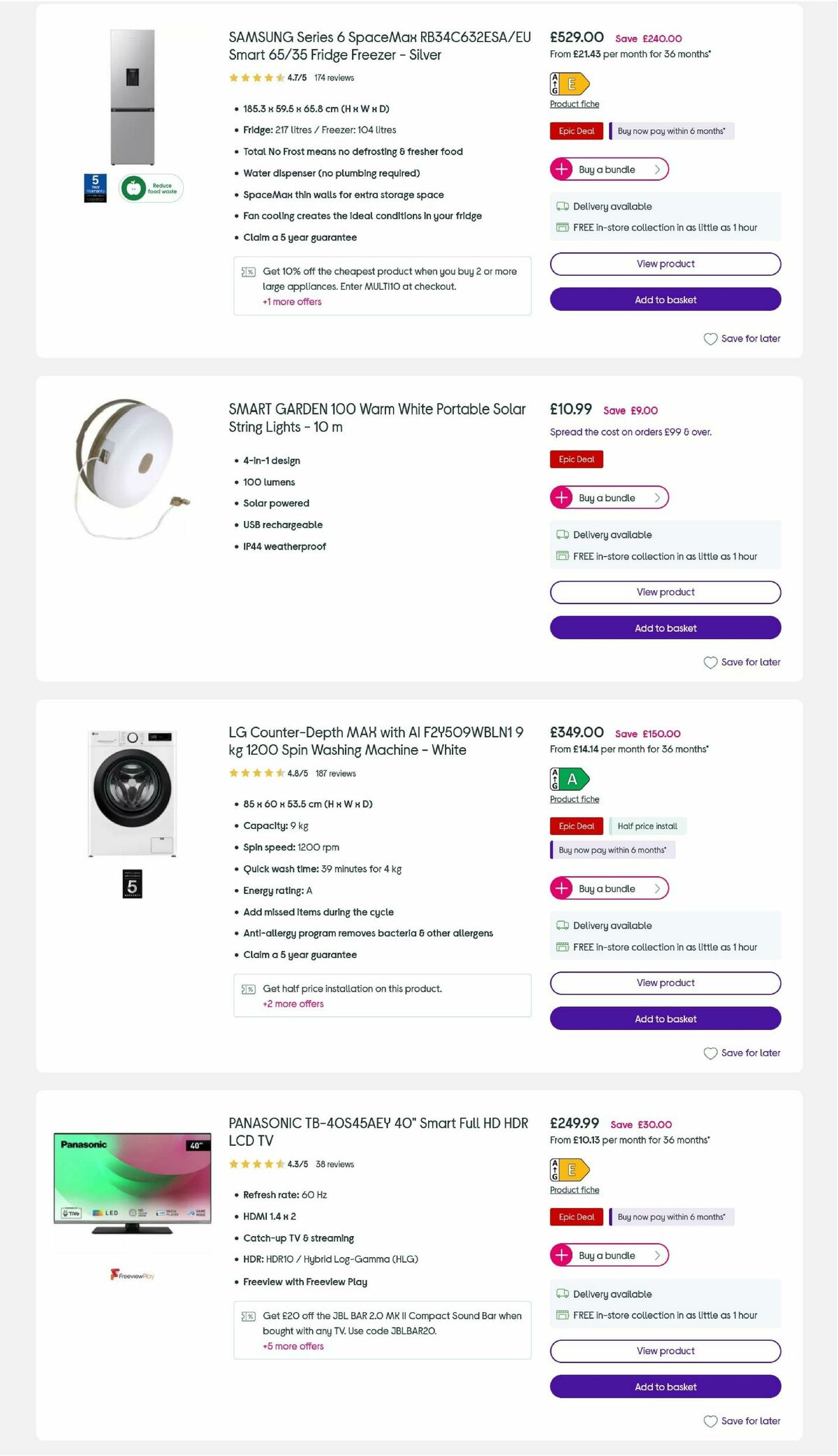 Currys Offers from 4 July