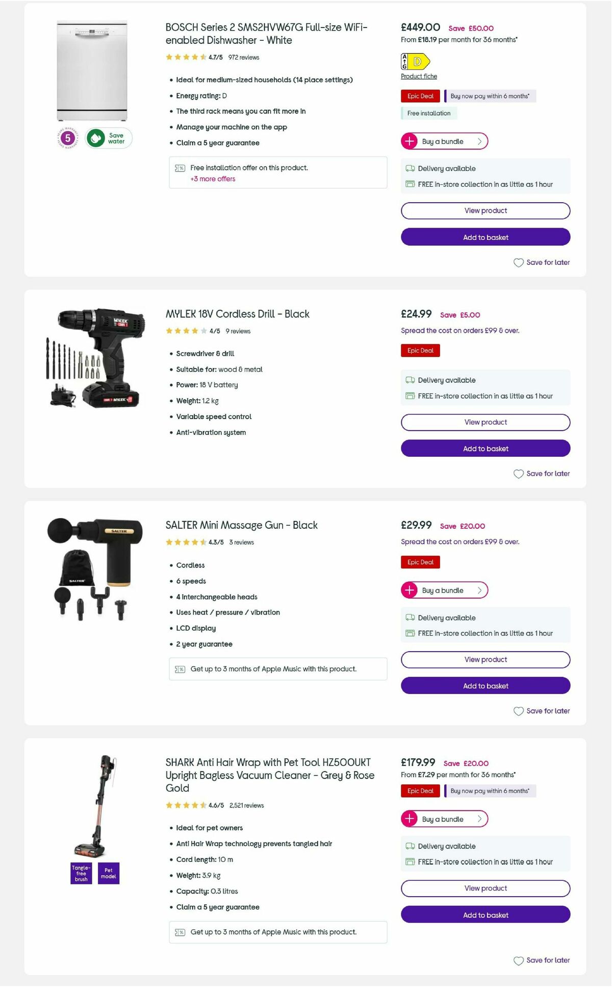 Currys Offers from 4 July