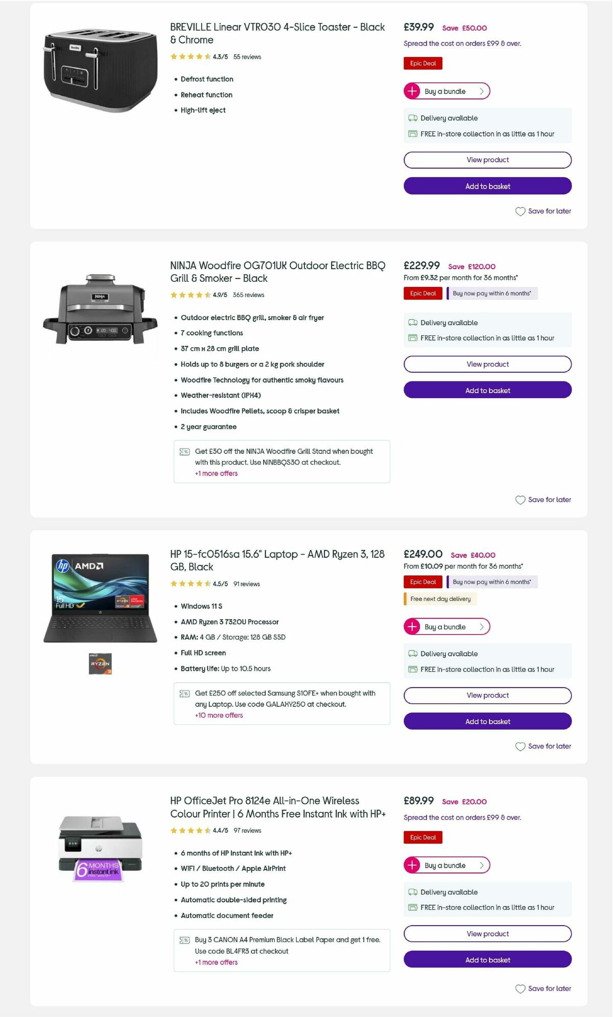 Currys Offers from 4 July