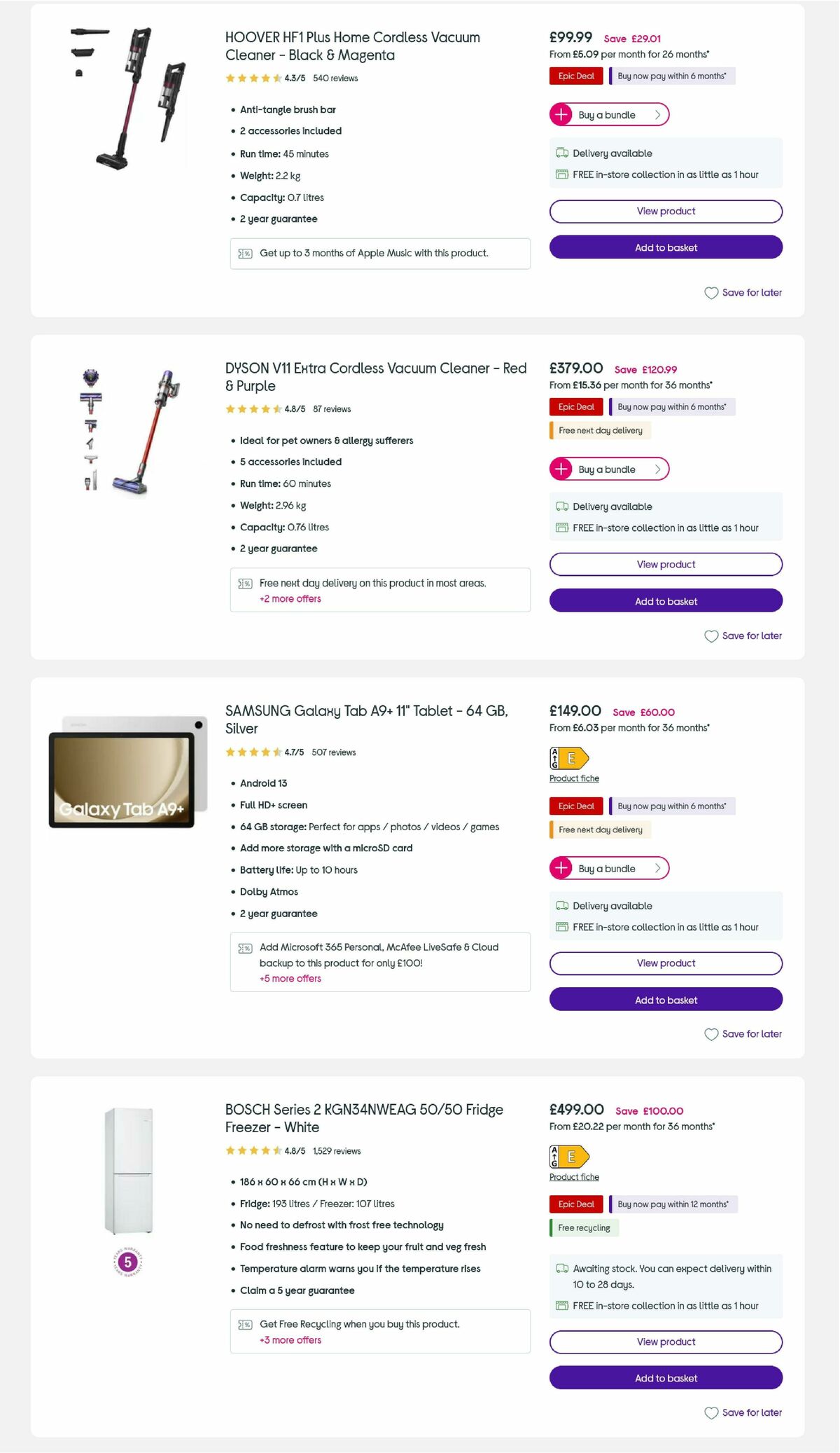 Currys Offers from 4 July