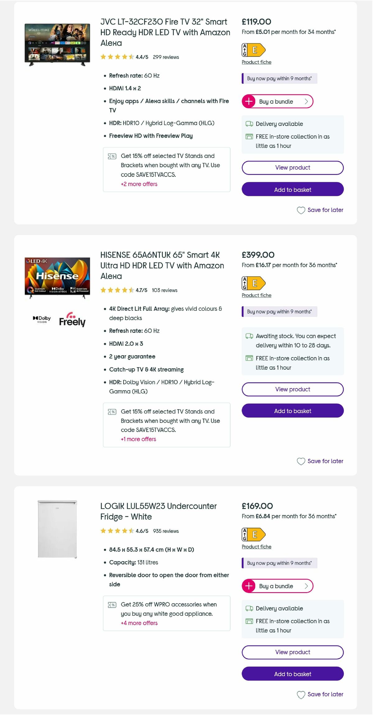 Currys Offers from 6 August